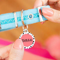 Personalised Circle Black Spot Pet ID Tag