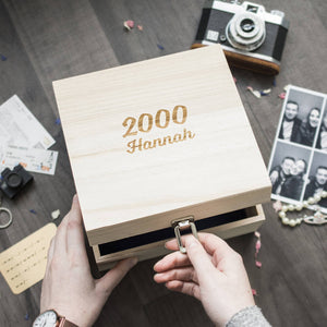 Name And Year Milestone Birthday Memory Box