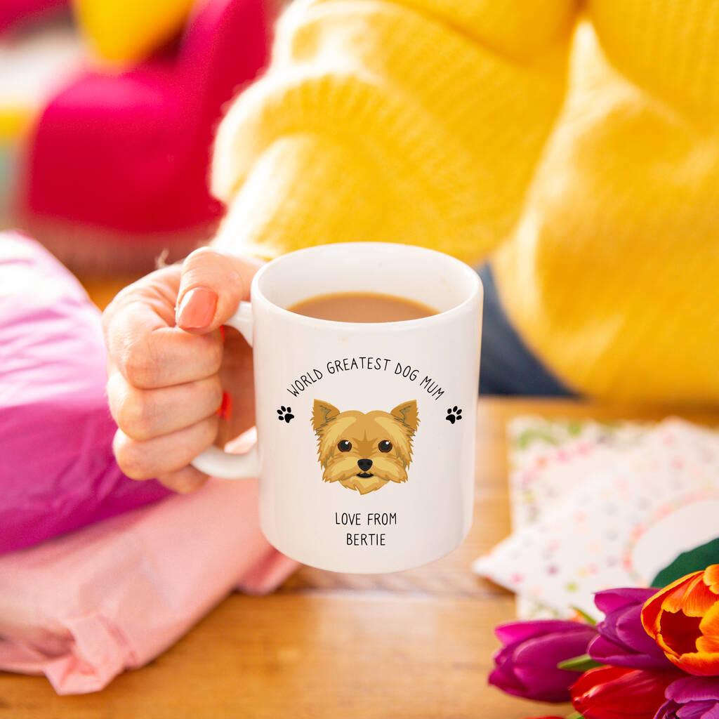 Personalised 'World's best dog Mum' Dog Breed Mug