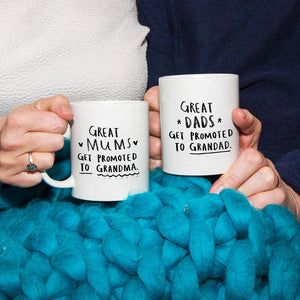 Promoted To Grandad And Grandma Mug Set