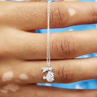 Sterling Silver Origami Rabbit Necklace