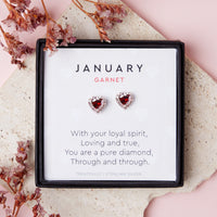 January Birthstone Earrings Garnet