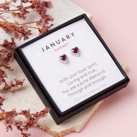 January Birthstone Earrings Garnet