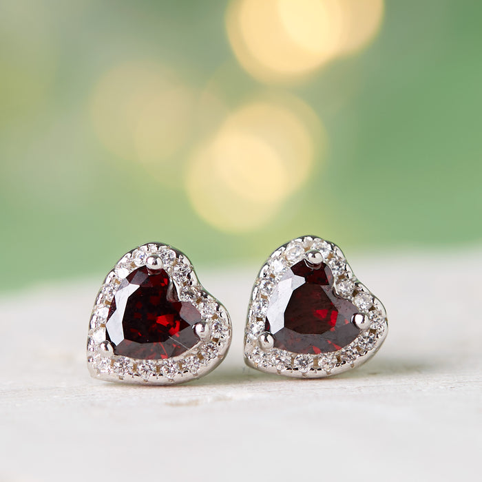 January Birthstone Earrings Garnet