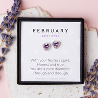 February Birthstone Earrings Amethyst