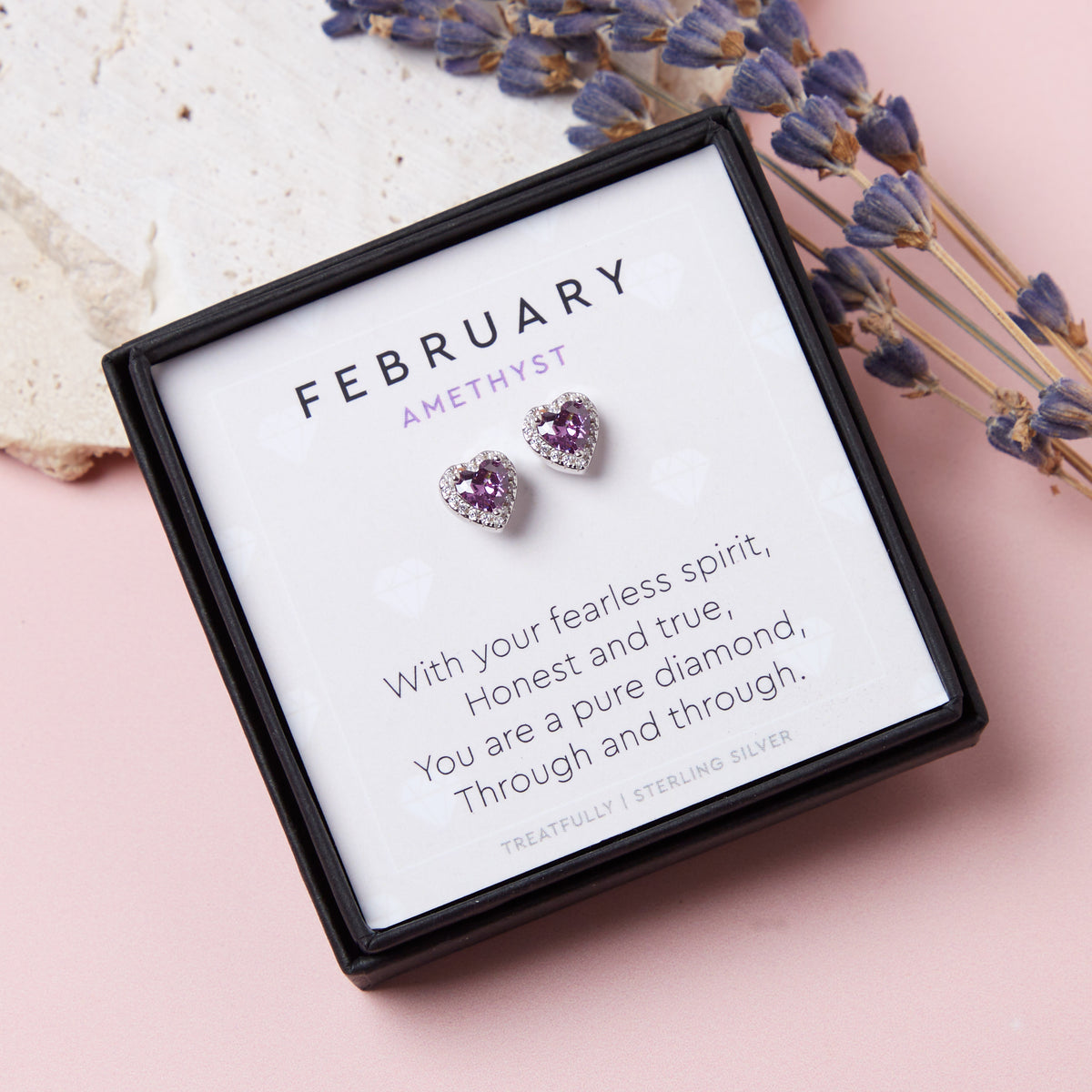 February Birthstone Earrings Amethyst