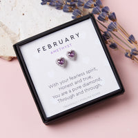 February Birthstone Earrings Amethyst