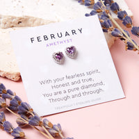 February Birthstone Earrings Amethyst