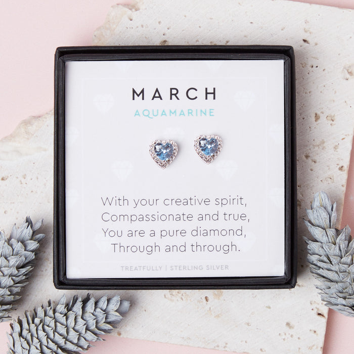 March Birthstone Earrings Aquamarine