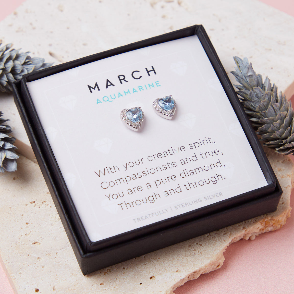 March Birthstone Earrings Aquamarine