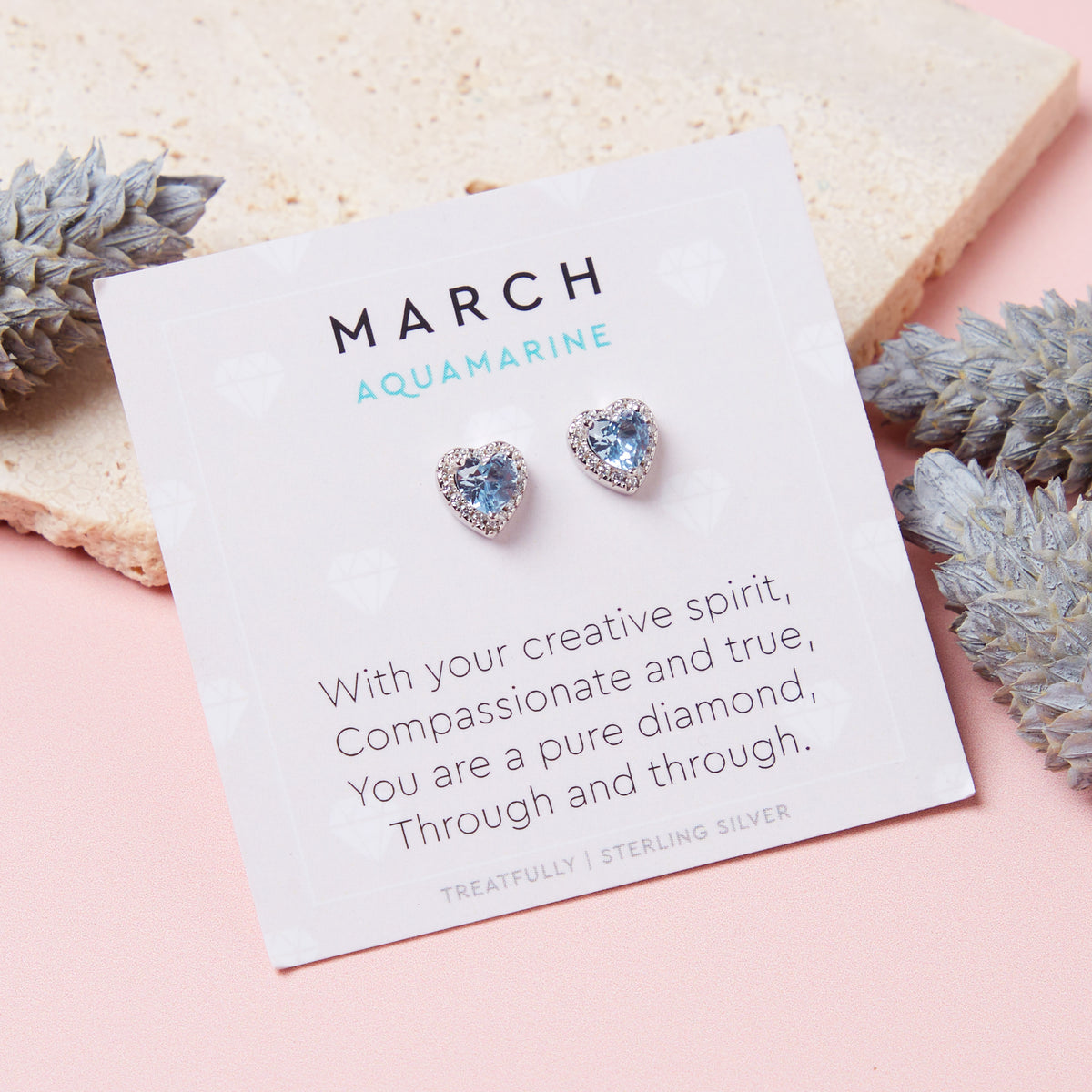 March Birthstone Earrings Aquamarine