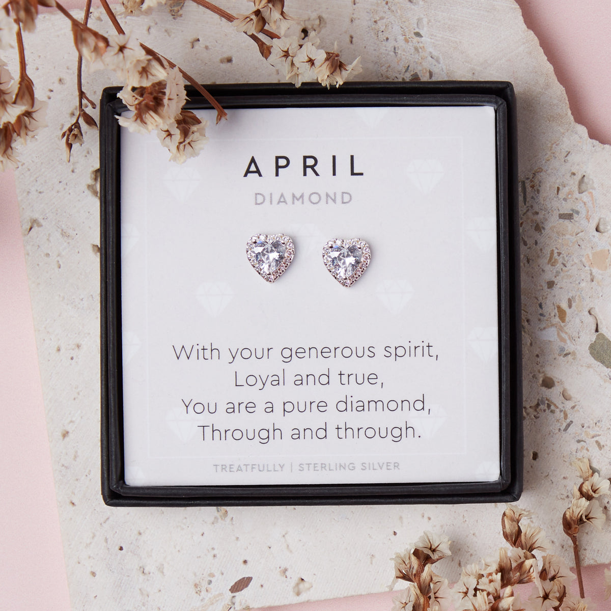April Birthstone Earrings Diamond
