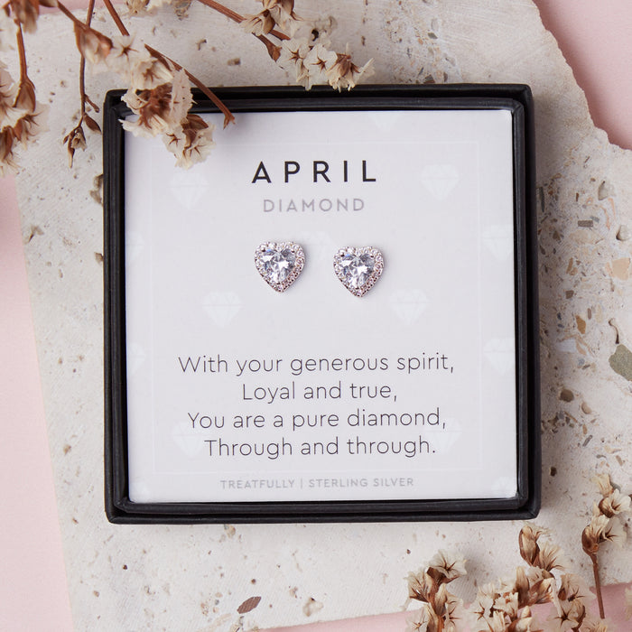 April Birthstone Earrings Diamond