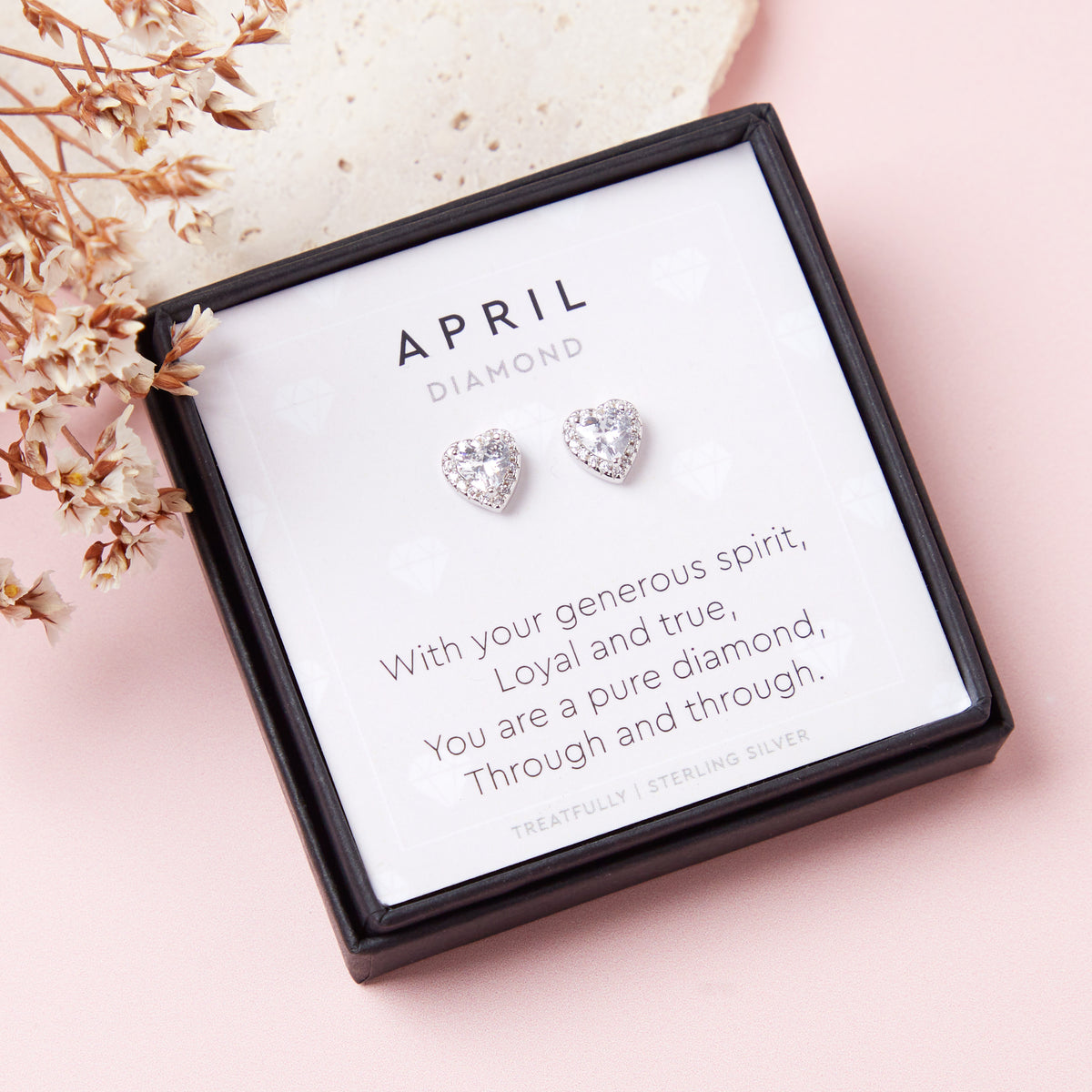 April Birthstone Earrings Diamond