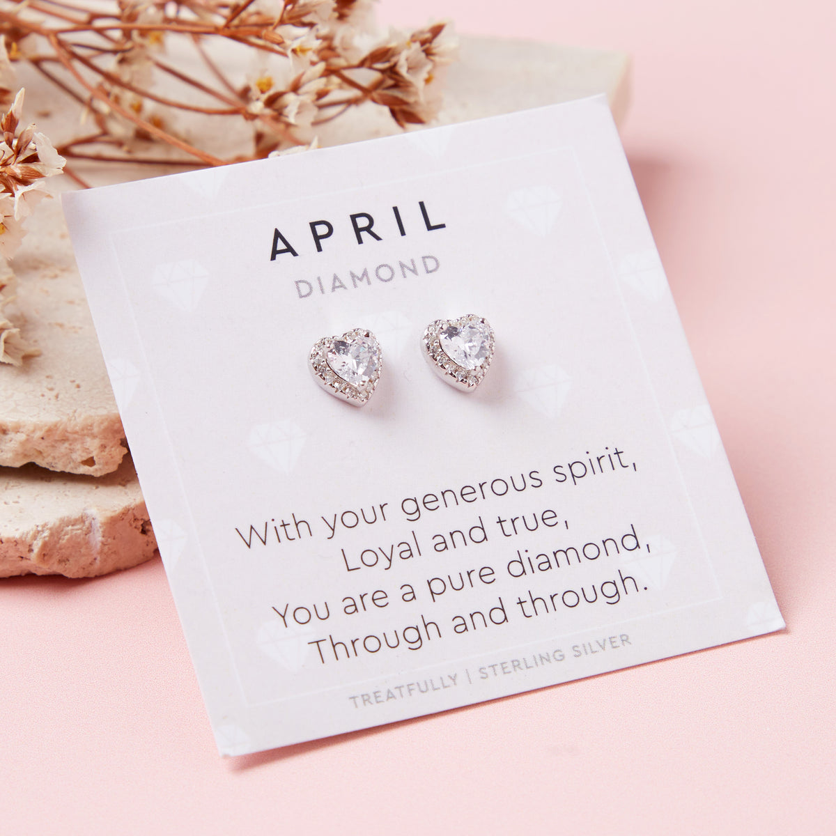 April Birthstone Earrings Diamond
