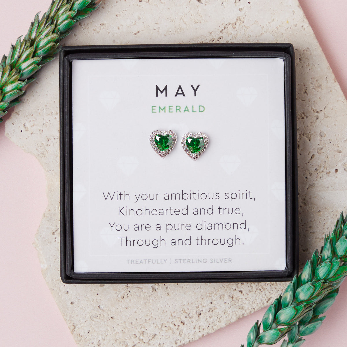 May Birthstone Earrings Emerald