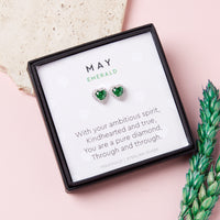 May Birthstone Earrings Emerald