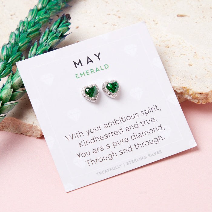 May Birthstone Earrings Emerald