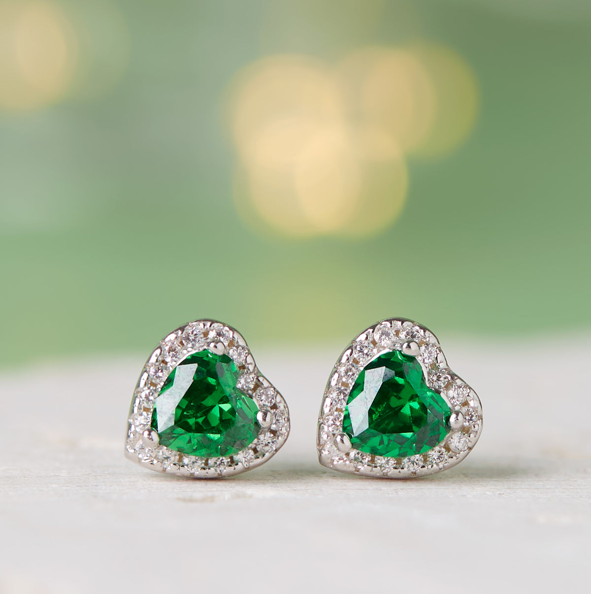May Birthstone Earrings Emerald