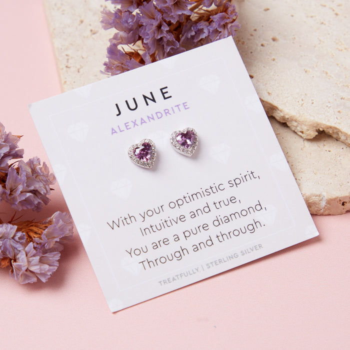June Birthstone Earrings Alexandrite