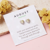 August Birthstone Earrings Peridot