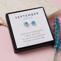 September Birthstone Earrings Sapphire