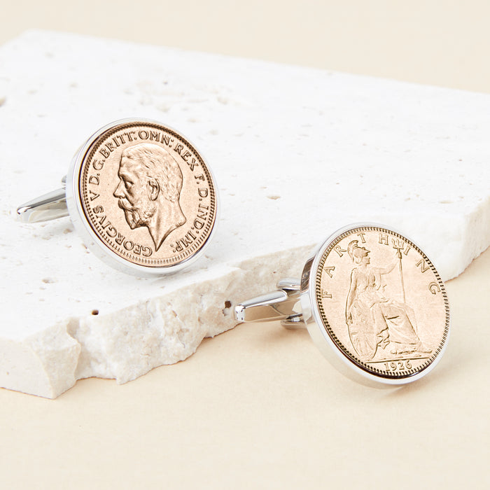 100th Birthday 1926 Farthing Coin Cufflinks