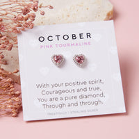 October Birthstone Earrings Pink Tourmaline