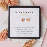 November Birthstone Earrings Citrine