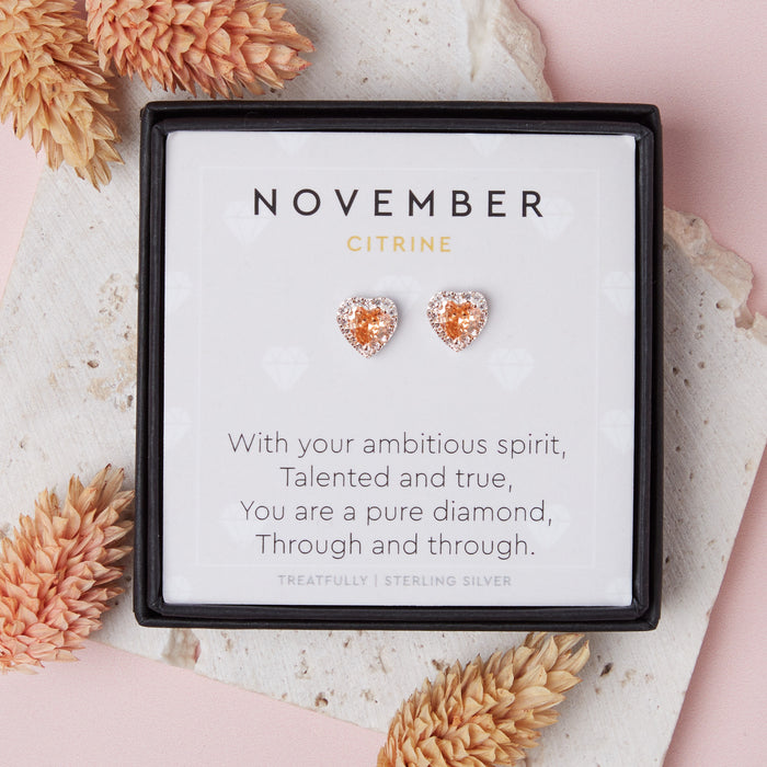 November Birthstone Earrings Citrine