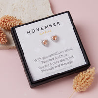 November Birthstone Earrings Citrine