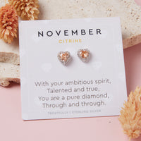 November Birthstone Earrings Citrine