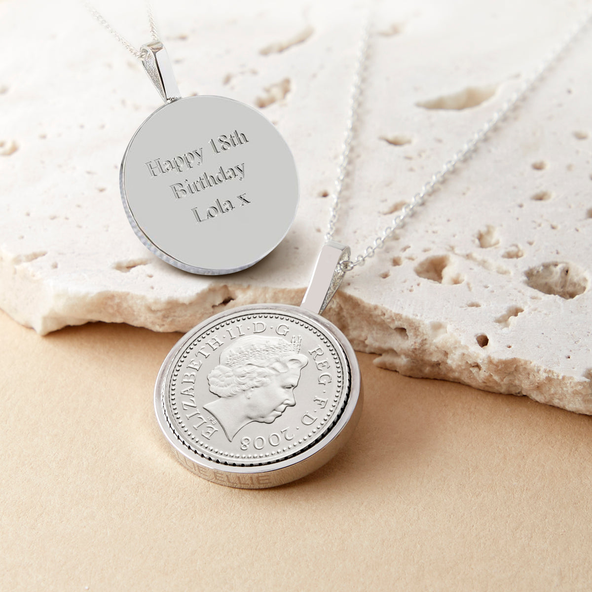 18th Birthday 2008 Five Pence Coin Necklace Pendant