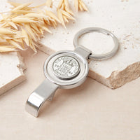 80th Birthday 1946 Sixpence Bottle Opener Keyring