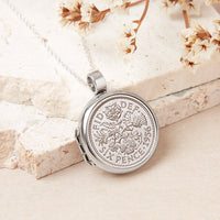 70th Birthday 1956 Sixpence Locket Necklace