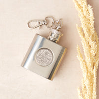 60th Birthday 1966 Sixpence Mini Hipflask Keyring