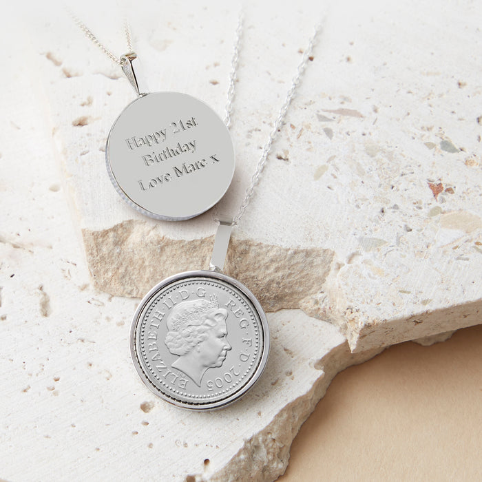 21st Birthday 2005 Five Pence Coin Necklace Pendant