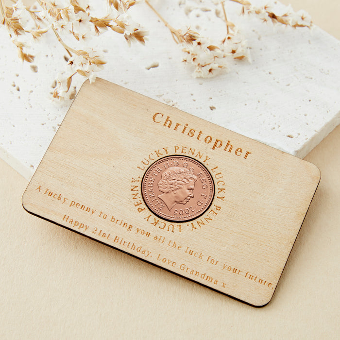 21st Birthday 2005 Penny Personalised Wallet Card