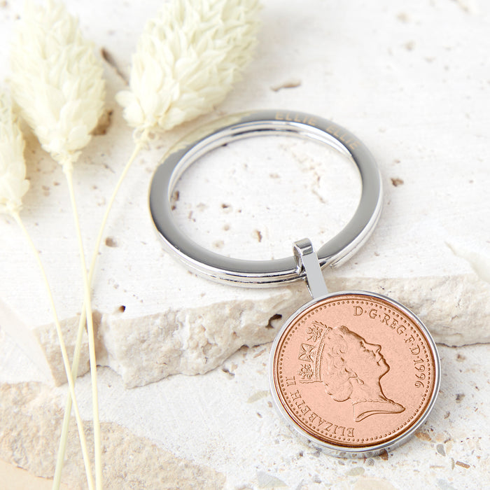 30th Birthday 1996 Penny Coin Keyring