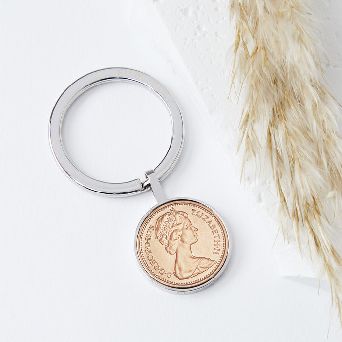 50th Birthday 1975 Penny Keyring