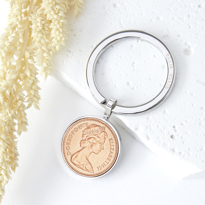 50th Birthday 1975 Penny Keyring