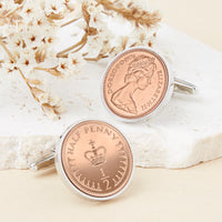 50th Birthday 1976 Half Penny Coin Cufflinks