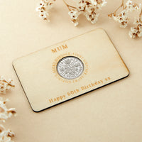 60th Birthday 1966 Sixpence Personalised Wallet Card