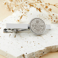 60th Birthday 1966 Sixpence Year Coin Tie Clip