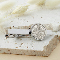 60th Birthday 1966 Sixpence Year Coin Tie Clip