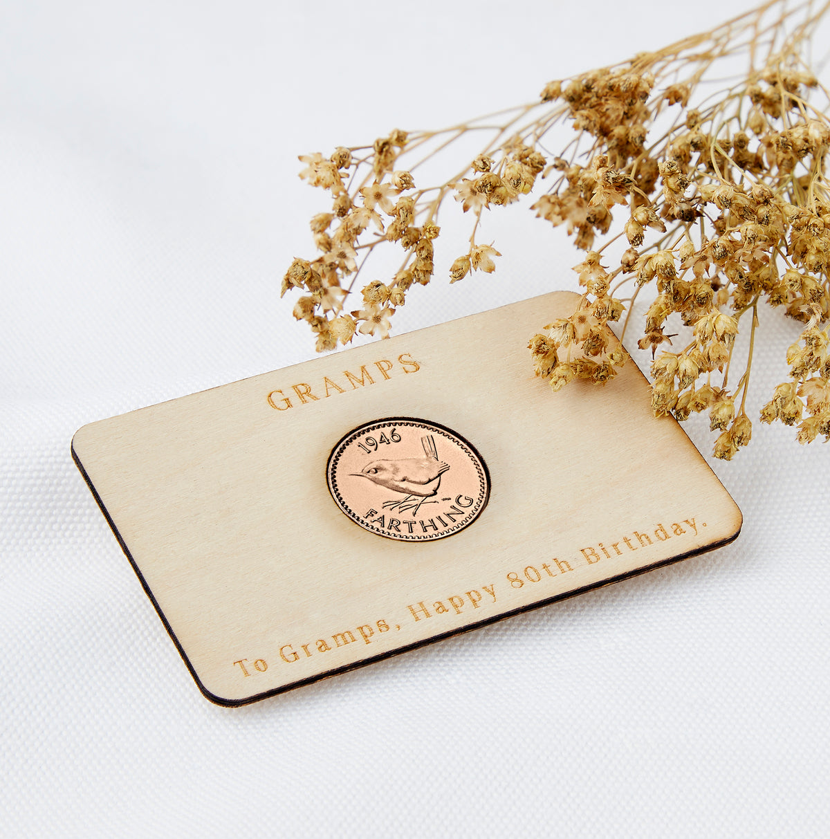 80th Birthday 1946 Farthing Personalised Wallet Card