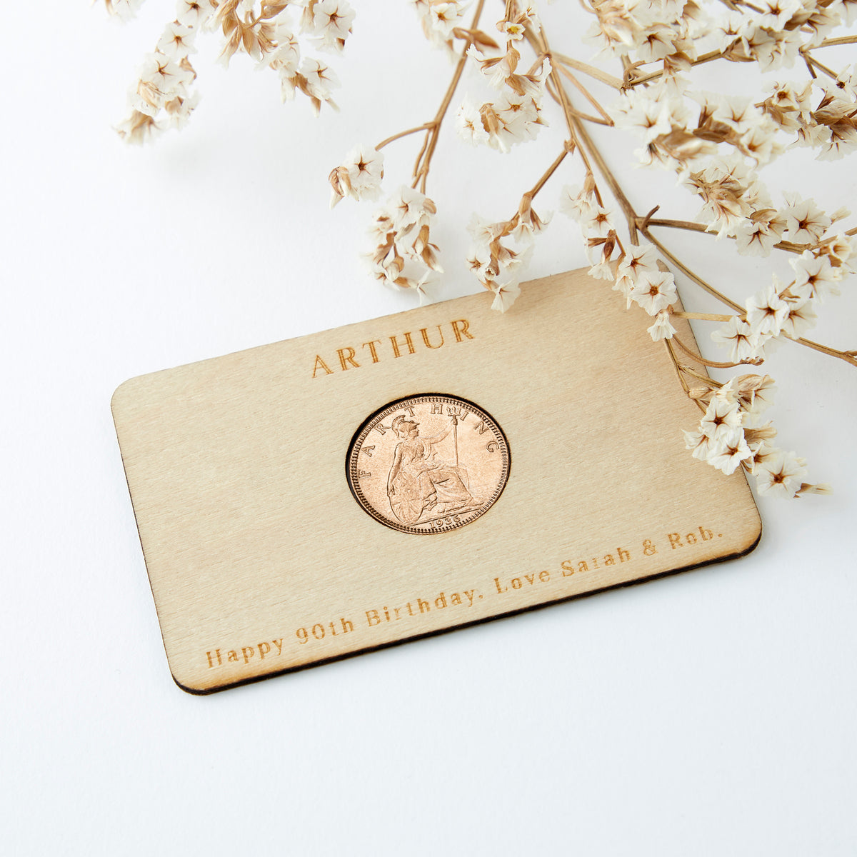 90th Birthday 1936 Farthing Personalised Wallet Card