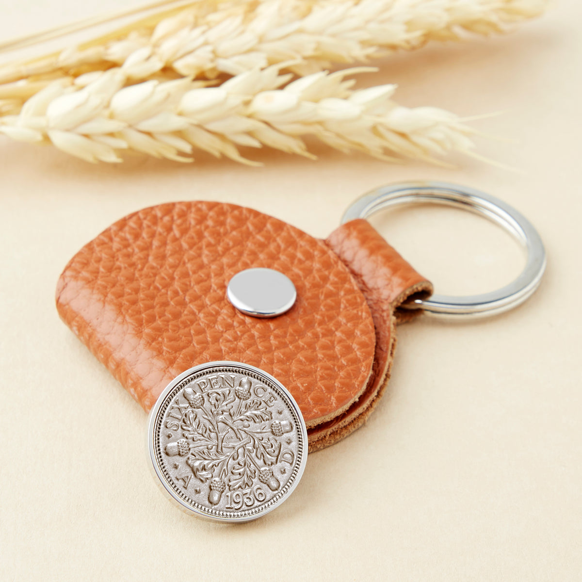 90th Birthday 1936 Sixpence Keepsake Coin Keyring