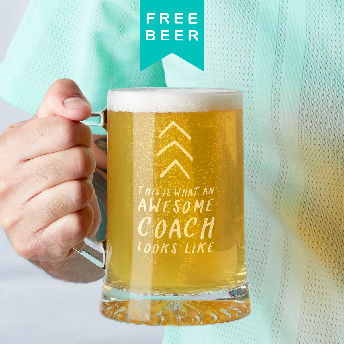 "Awesome Coach" Beer Tankard Glass