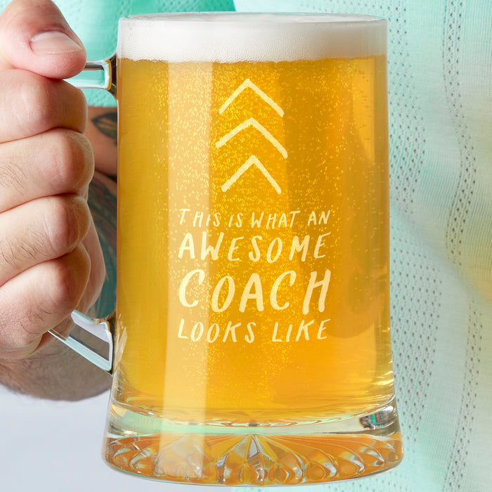 "Awesome Coach" Beer Tankard Glass